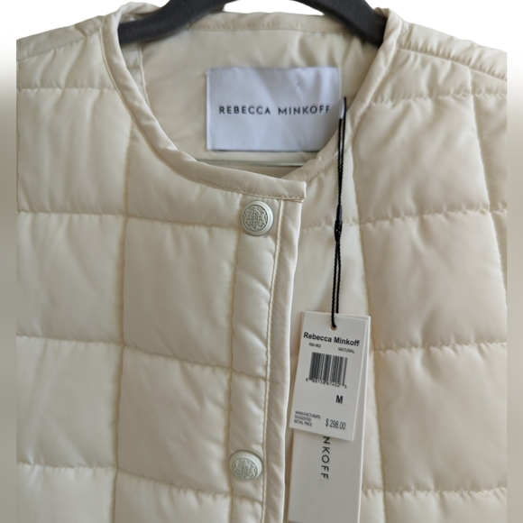 Rebecca Minkoff Cream Lightweight Quilted Jacket - Picture 5 of 6